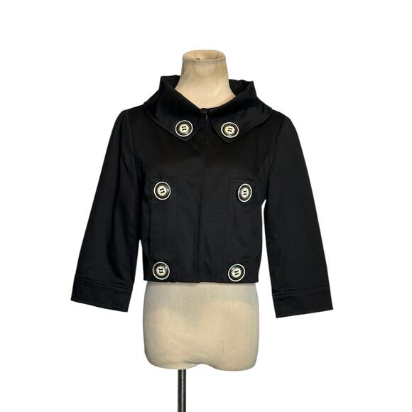 Selé black 3/4 sleeves crop jacket size small - Picture 1 of 11